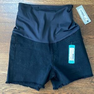 NWT stitchfix maternity black denim jean shorts